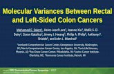 Molecular Variances Between Rectal and Left-Sided Colon ... · Molecular Variances Between Rectal and Left-Sided Colon Cancers Mohamed E. Salem 1, Heinz-Josef Lenz2, Joanne Xiu 3,