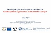 Reemigrācijas un diasporas politika kā cilvēkkapitāla ... · kultūra un pilsoniskā līdzdalība kā piederības Latvijai pamats” • Nacionālās identitātes, pilsoniskās