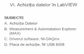 VI. Achiziția datelor în LabVIEW · Rezoluție slabă, fără amplificare •Daca în sistemul de conversie intervine un amplificator, cu scopul de a extinde semnalul de masurat
