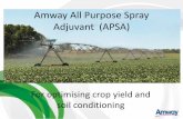 Amway All Purpose Spray Adjuvant (APSA) - Home | Amway of ... · Amway All Purpose Spray Adjuvant (APSA) For optimising crop yield and soil conditioning