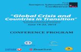 Global Crisis and Countries in Transition · 1 Sarajevo International First Conference by FBA “Global Crisis and Countries in Transition” June 19-22, 2014 by Faculty of Business