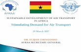 SUSTAINABLE DEVELOPMENT OF AIR TRANSPORT IN AFRICA ... · Air transport will be stimulated in a fully liberalised African sky, with adequate infrastructure, with world class safety
