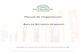 Manual de Organización - colson.edu.mx · Manual de Organización Área de Recursos Humanos 3/22 I. Introducción Con la finalidad de proporcionar un panorama amplio y explicativo