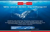 Wir sind MSC-zertifiziert! · Artikel mit diesem Zeichen stammen aus einer Fischerei, die unabhängig nach den Richtlinien des MSC für eine beispielhafte und nachhaltige Fischerei