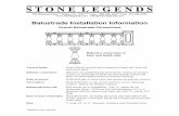 Balustrade Installation Information - Stone Legends · Balustrade Installation Information Overall Balustrade Connections Vertical holes: Field drill all vertical holes required in