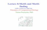 Lecture 8:Motifs and Motifs finding - National Center for ... · PDF fileLecture 8:Motifs and Motifs finding (with a section on Chip-Seq) Principles of Computational Biology Teresa