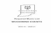 WOODWIND EVENTS - issma.net · NOTE: Lists for the Eb Soprano clarinet (007), Bass Clarinet (010), Contra-Alto (011) and Contra-Bass Clarinets (011), Baritone Saxophone (014) and