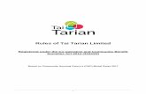 Rules of NPT Homes Limited - Tai Tarian · A1 The name of the society shall be Tai Tarian Limited ("the association"). Objects A2 The association is formed for the benefit of the