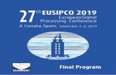 Final Program - eusipco2019.orgeusipco2019.org/wp-content/uploads/2019/08/Programa_Eusipco19final... · 4 - Poster Reception Area 5 - Speakers and Presenters point 6 - Snack bar 7