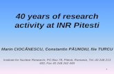40 years of research activity at INR Pitesti - nuclear.ro 2011/prezentari_sesiuni_plenare/40... · Securitatea nuclear ... calitatii pentru operarea reactorului, primul Manual de