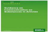 Guidance on Communication on Substances in Articles · Guidance on Communication on Substances in Articles . by . Antonia Reihlen, Dirk Jepsen Ökopol GmbH, Hamburg, Germany . Dirk