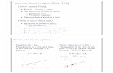 Lines and planes in space (Sect. 12.5) Review: Lines on a ... · Parametric equation of a line. Example Find the parametric equations of the line with vector equation r(t) = h1,−2,1i