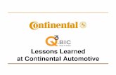 Lessons Learned at Continental Automotive - · PDF fileat Continental Automotive. Basic Principle of Lessons Learned “Lessons Learned is people reusing experiences of colleagues.”