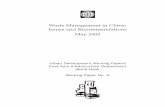 Waste Management in China: Issues and Recommendations May … · Waste Management in China: Issues and Recommendations May 2005 Urban Development Working Papers East Asia Infrastructure