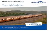 Tren Al Andalus - general-anzeiger-bonn.de · Tren Al Andalus Im Luxuszug durch Andalusien Der Zug gehört ohne Zweifel zu den geräumigsten und luxuriösesten touristischen Zügen