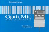 Operating Instructions, OpticMic Hand Microphone/Bar Code ... · The OpticMicTM hand microphone/bar code reader represents the marriage of two good ideas. It brings together a bar