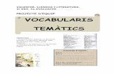 PROJECTE D’EQUIP VOCABULARIS TEMÀTICS · Projecte: Vocabularis temàtics Valencià, 3r ESO 3 PREPARACIÓ DE LA RECERCA D’INFORMACIÓ. Penseu la informació que necessiteu buscar