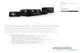 Leistungsstarker Surround Sound von kompakten Lautsprechern filePhilips 5.1 Home Entertainment-System DVD HTD3510 Leistungsstarker Surround Sound von kompakten Lautsprechern Lassen