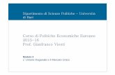 Corso di Politiche Economiche Europee 2015-16 Prof ... fileCorso di Politiche Economiche Europee Dipartimento di Scienze Politiche -Università di Bari 2015-16 Prof. Gianfranco Viesti