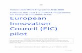 Towards the next Framework Programme for Research and ... · for Research and Innovation: European Innovation Council (EIC) pilot Important notice on the Horizon 2020 Work Programme