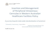 Insertion and Management of Peripheral Intravenous ... · Insertion and Management of Peripheral Intravenous Cannulaein Western Australian Healthcare Facilities Policy A journey towards