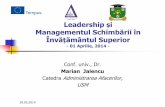 Leadership și Managementul Schimbării în Învățământul Superiorlamanche-tempus.eu/frontend/files/pdf/MSU_trainings_presentation1.pdf · Apariţia şi implementarea noilor sisteme