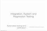 Integration, System and Regression Testing - uni-saarland.de · Integration versus Unit Testing • Unit (module) testing is a necessary foundation – Unit level has maximum controllability