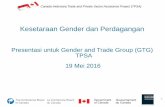 Kesetaraan Gender dan Perdagangan · penilaian kegiatan, mis memberikan umpan balik/masukan: Pertanyaan, metodologi, hasil survei Identifikasi inisiatif/bantuan teknis yang tepat