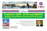 1-Thailand OER, OCW and MOOC - imlf.mobiimlf.mobi/presentations/Anuchai.pdf · Thailand OER, OCW and MOOC Strategy toward lifelong learning of Thai people Thailand 1. TOPICS I.Background