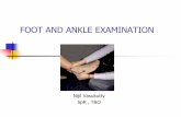 FOOT AND ANKLE EXAMINATION - wessexdeanery.nhs.uk and ankle exam. Presentation by... · FOOT AND ANKLE EXAMINATION Nijil Vasukutty SpR , T&O. INSPECTION History Exposure Clues - walking