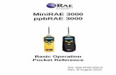 MiniRAE 3000 ppbRAE 3000 Basic Operation Pocket Reference · MiniRAE 3000/ppbRAE 3000Pocket Reference 1 Read Before Operating This Pocket Reference is intended as a quick guide to