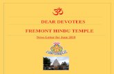 FREMONT HINDU TEMPLE - fremonttemple.org newsletter.pdf · Please contact Admins to handover Vastra / Poshak for any deity along with a payment of $21. Idols will be dressed up with