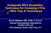 Antegrade Wire Escalation Technique for Crossing CTOs ... · Antegrade Wire Escalation Technique for Crossing CTOs – Wire Tips & Techniques Anvar Babaev MD, PhD, F.A.C.C Director