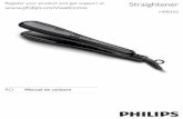 Straightener HP8355 file• Pentru a crea coafuri cu părul întors, rotiţi aparatul de îndreptat părul într-un semicerc în interior (sau exterior) când ajungeţi la capătul