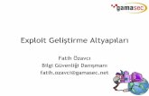 Exploit Geli¥tirme Altyap¤±lar¤± - Gelistirme  ¢  Script Dili Python Python 2.x Perl
