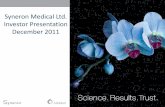 Syneron Medical Ltd. Investor Presentation December 2011extras.newswire.ca/canaccordgenuity/20111206/syneron_.pdf · Teeth Whitening and Fluorination Blockbuster global market ~$5.5B