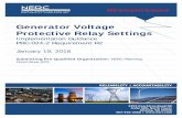 Generator Voltage Protective Relay Settings€¦ · time duration curve to the secondary of the instrument transformer that supply the generator voltage relay. This will allow the