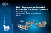 High Temperature Material Properties for Power Systems Temperature Material... · – Ni based alloys behave differently than Type 304/316 stainless and will need new Code Rules –