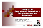 CSSE 374: Operational Behaviors – System Sequence Diagrams · From Use Case to SSD Use cases describe how external actors will interact with our system Actors generate system events