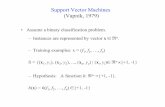 Support Vector Machines (Vapnik, 1979)web.cecs.pdx.edu/~mm/AIFall2011/SVMs.pdf · Support Vector Machines (Vapnik, 1979) • Assume a binary classification problem. – Instances