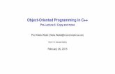 Object-Oriented Programming in C++mccsnrw/cplusplus/PreLecture6.pdf · Object-Oriented Programming in C++ Pre-Lecture 6: Copy and move Prof Niels Walet (Niels.Walet@manchester.ac.uk)