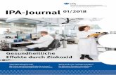 Gesundheitliche Effekte durch Zinkoxid · IPA-Journal 01/2018 Arbeitsmedizinischer Fall 6,9 mm beschrieben. Der Radiologe empfahl eine CT-Kont - rolle dieser Lungenrundherde ein Jahr