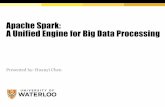 Apache Spark: A Unified Engine for Big Data Processingtozsu/courses/CS848/W19/presentations/Huanyi... · Apache Spark in 2016 §Apache Spark applications range from finance to scientific