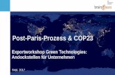 Post-Paris-Prozess & COP23 - WKO.at€¦ · Teilnahme an einer österreichischen COP-Präsenz, um Post-Paris-Welt aktiv als Bühne und Netzwerkmöglichkeit zu nutzen (2017 in Bonn,