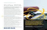 PRODUKT£“BERSICHT Kofax RPA KOFAX RPA-PLATTFORM Kofax RPA, eine f£¼hrende, KI-gest£¼tzte Plattform zur