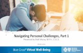 Navigating Personal Challenges, Part 1 · Navigating Personal Challenges, Part 1 Presented by Matt Wozny, M.P.H., C.S.C.S. Member session Blue Cross® Virtual Well-Being Blue Cross
