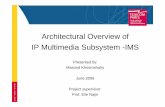 Architectural Overview of IP Multimedia Subsystem …...3 3GPP IMS Architectural Overview IMS-MGW IPv6 PDN (IPv6 Network) MGCF PDF S-CSCF I-CSCF BGCF Application (Ext. SIP AS, OSA