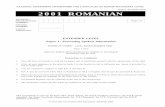 PUBLIC EXAMINATION 2001 ROMANIAN · Asociaþia Românª organizeazª un concurs de compuneri libere cu tema Tinereþe eternª. Vª ...