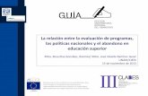 La relación entre la evaluación de programas, las ...clabes-alfaguia.org/clabes-2013/ponencias/L3_presentaciones/211.pdf · Asesoría de apoyo al aprendizaje, hace énfasis en la