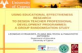 USING EDUCATIONAL EFFECTIVENESS RESEARCH TO DESIGN TEACHER … · development of teacher professional development programs. ... stages, structured in a developmental order and ...